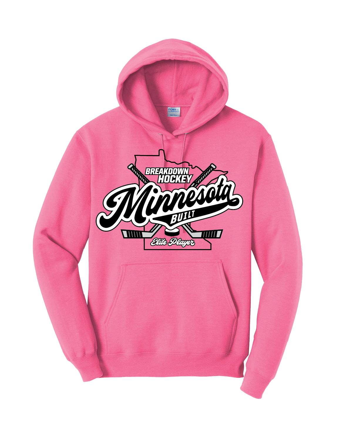 Port & Company® Core Fleece Pullover Hooded Sweatshirt-Pink